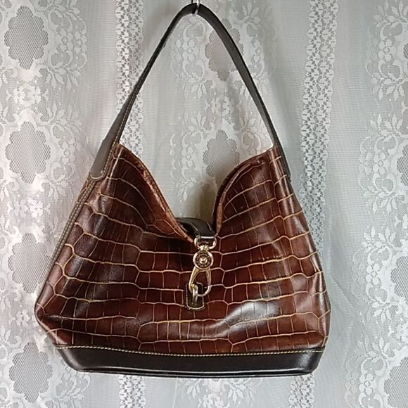 DOONEY AND ROURKE LEATHER LOGO LOCK WOMENS BAG - Picture 1 of 16